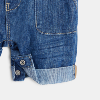 وزرة الدنيم الزرقاء القصيرة للأطفال الرضع